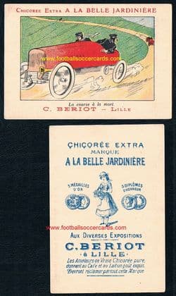 - 1910 's Beriot Belle Jardiniere F1 early Motor Racing trade card of stunning beauty