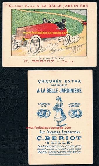 - 1910 's Beriot Belle Jardiniere F1 early Motor Racing trade card of stunning beauty