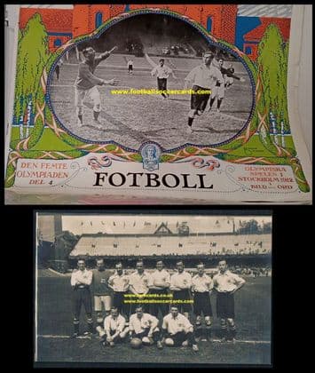 * 1912 Vivian Woodward x2 GOLD MEDALs world cup before the World Cup card & programme - cash 25% off