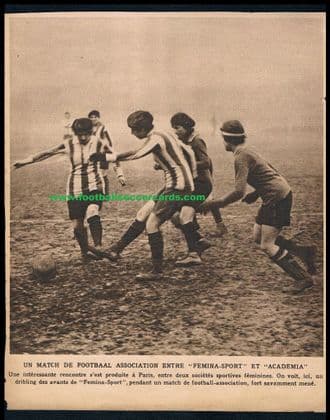- 1920 's Femina Sport v. Academia 2 women's soccer teams, Dick kerrs Ladies interest, page cutting