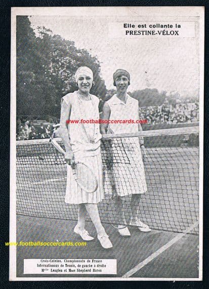 * 1926 Suzanne Lenglen & Wimbledon winner Dorothy Shepherd Barron tennis Prestine Velox trade card