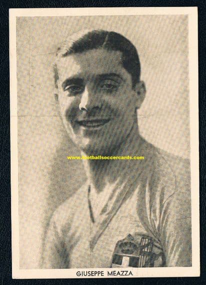 * 1937 Meazza Gazzetta d.Sport trade card style of a postcard, given with a magazine as a redemption