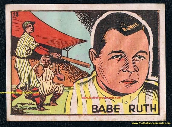 * 1939 Babe Ruth (NOT 1942!) 1st edition #12 "una peseta" version Bruguera baseball HOF + album!