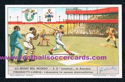 - 1951 RED SOX Ted Williams baseball scene on an Italian Liebig soups card