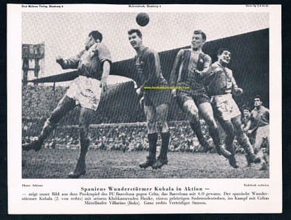 * 1953 Drei Mohren KUBALA Barca v Celta free gift supplement