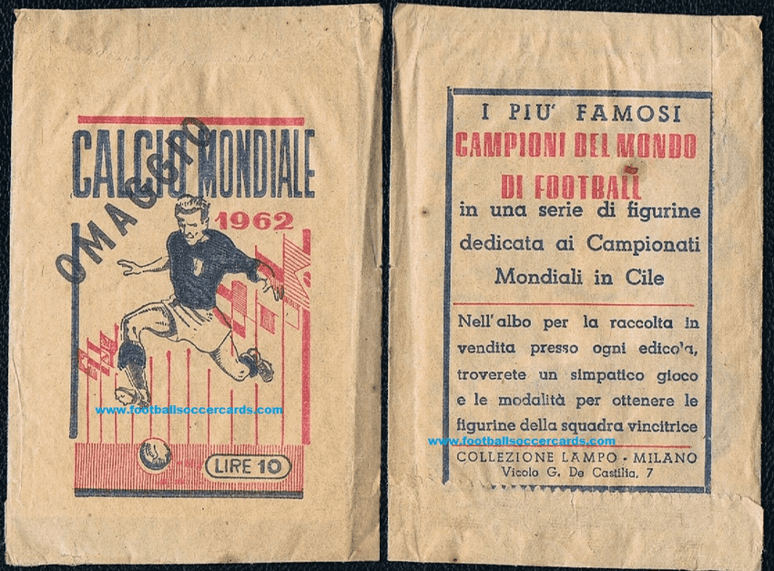 - 1962 Lampo UNOPENED WC62 still SEALED with uncut double cards inside Pele maybe ? could be $$$$+
