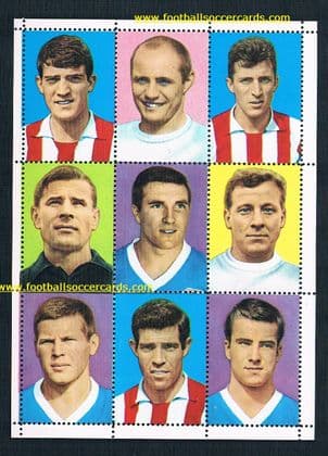 -- 1965 *STAR ITEM* uncut Lev Yashin sheet of 9 Sicker Verlag! Unique