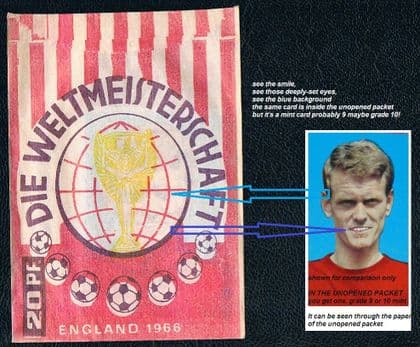 -- 1966 Legendary goalie grade 9/10 Sepp Maier MINT ROOKIE original Sicker card STILL INSIDE packet!