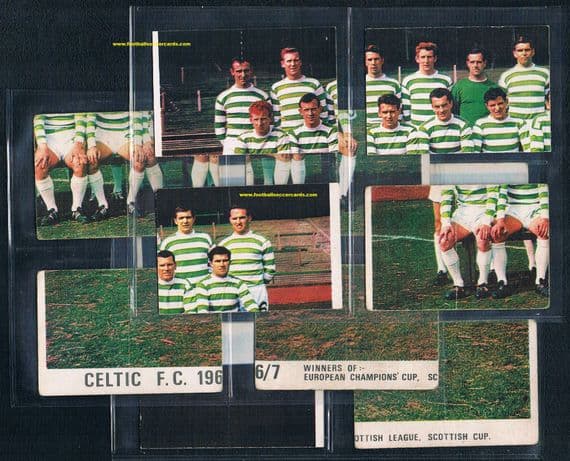 * 1967 A&BC Gum Scottish -only issue subSET Celtic 12 cards European Cup winners complete