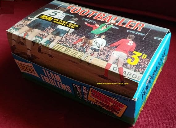 * 1968 Topps A&BC Gum box ! Footballer Gumcards original counter display carton Man Utd v Fulham