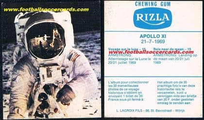 - 1969 Rizla Gum Neil Armstrong classic moonshot rookie card fault very rare