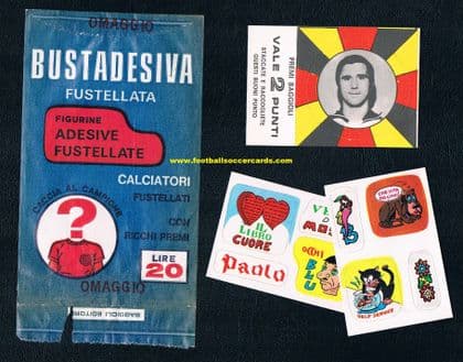 * 1970 Baggioli Caccia al Campione opened packet with fresh Gerd Muller + 2 cards MINT
