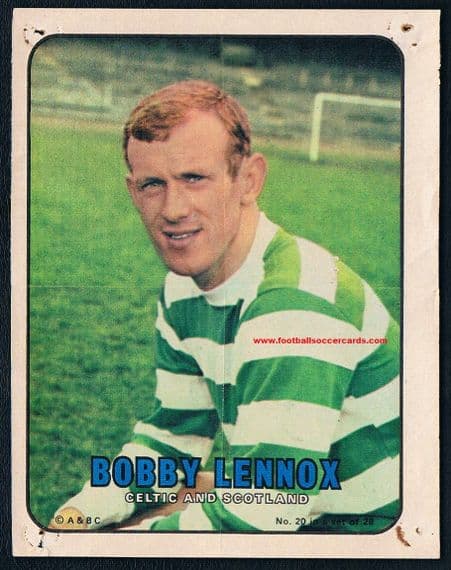 * 1970 Bobby Lennox Celtic A&BC Gum #20 Scottish Superstar Pin Ups