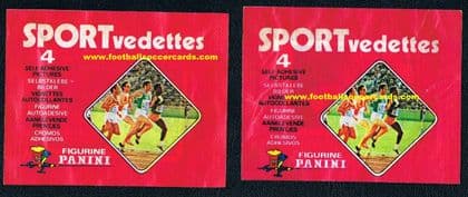 - 1974 Panini PAIR: 2 unopened packets Sport Vedettes, 1 Goulet Turpin edition! Lauda ? Borg ?