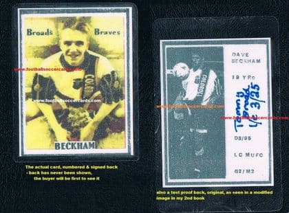 * 1995 David Beckham 1st rookie card Broad's Braves John Allen + 1 proof - OFFERS | See extra pix!!