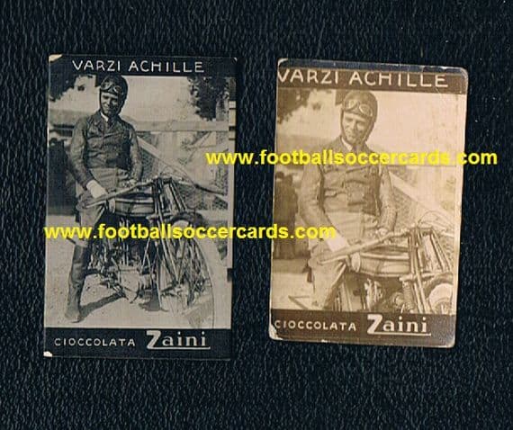 0- 1927 28 Varzi THE ROOKIES x2 Zaini chox cards "with A" BEFORE his F1 car era!! v.early rookies!