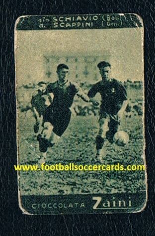 0_ 1927 Schiavio rookie card WORLD CUP LEGEND with Scappini of Genoa, Zaini