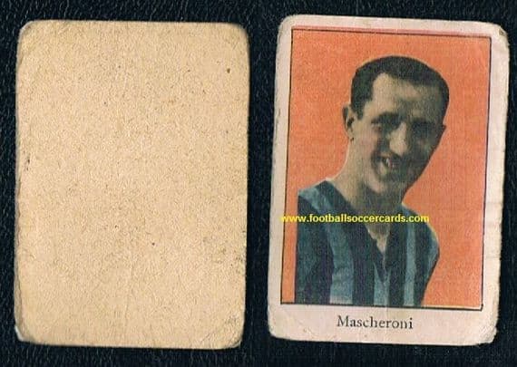 0 1934 Italian trade card of Ernesto Mascheroni WORLD CUP 1930 winner
