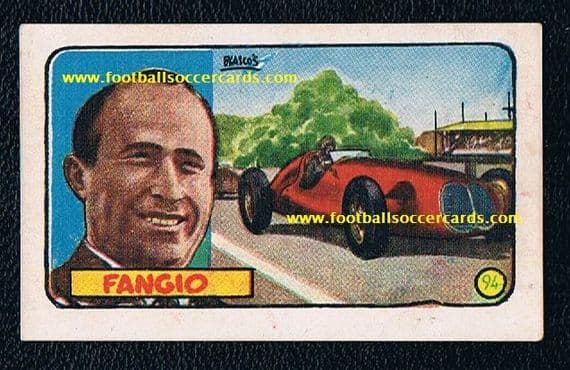 0- 1951 Fangio rookie Heroes Mundiales Spain VG+ v.nice, mostly-clean back just tiny faults LOW £