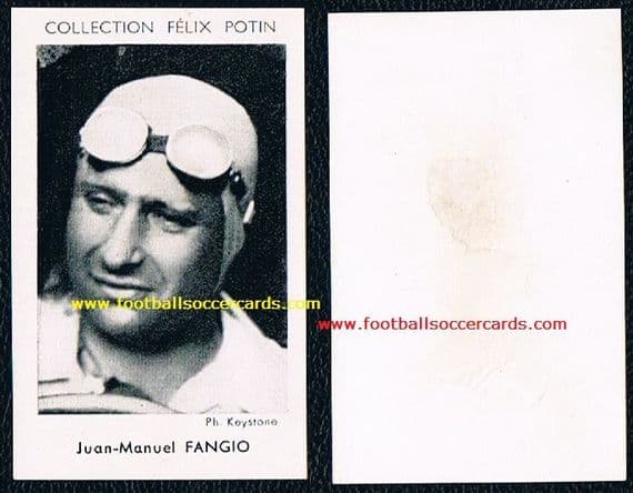 0- 1952 clean looking FANGIO Felix Potin French trade card - EARLY FANGIO almost a rookie card !