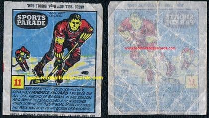 0- 1959 Bell Boy Maurice Richard hockey Bell Boy Sports Parade gum insert #11