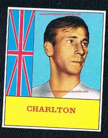 0 1962 MIRA image on 1964 SAGE packet issue card of Bobby Charlton from France by Sage Comics