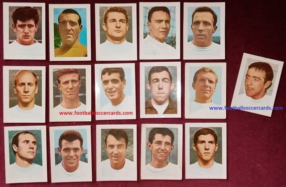 0_ 1966 *STAR ITEM* Ian Callaghan Liverpool England + Fedora tobacco card set x16 WC66 RAREST SET !
