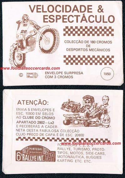 0_ 1972 Ascari, Alfa/Cinzano seen Unopened packet Portugal Clube do Cromo Velocidade & Espectaculo !