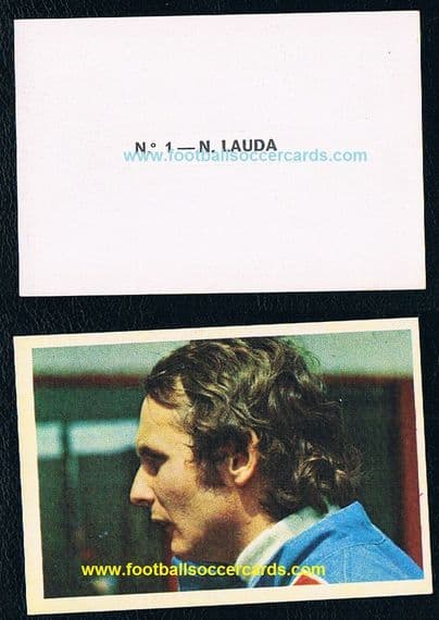 0- 1976 Niki Lauda excellent No.1 unused Clube do Cromo Portugal Makes & Champs