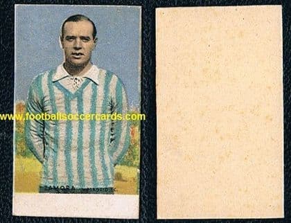0. 1930 Ricardo Zamora DOUBLE THICK weight card from Spain, proof plain back