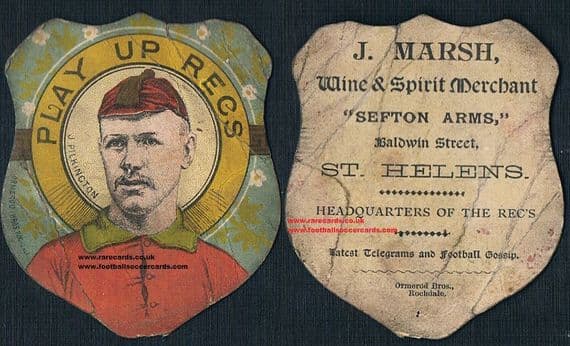 1878 J.Pilkington Glass St. Helens Recs, card made by Ormerod Brothers before Baines