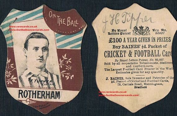 1880's Rotherham Town Fred Turner Baines card