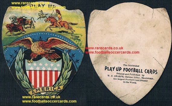 1880's USA Unites States Play Up America Victorian sports card by W N Sharpe