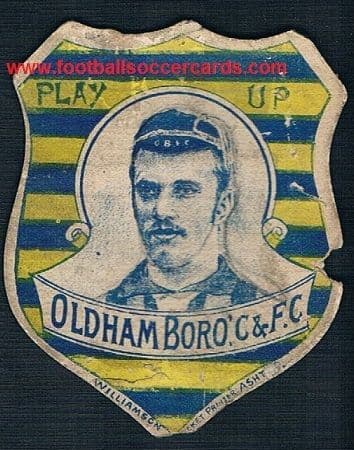 1880s AMAZING Williamson of Ashton card Oldham CFC club Albert Hotel Mumps advert rear