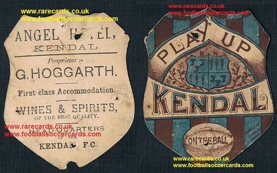 1880s Angel Hotel, Kendal F.C. "on the ball" Richardson early football card