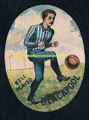 1880s Blackpool FC oval card by W Sharpe, Baines competitor