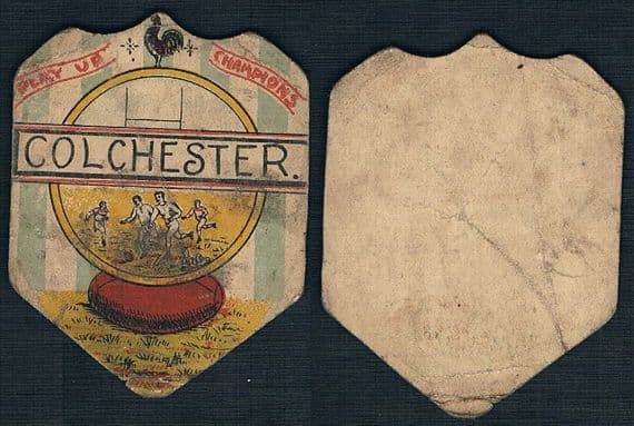 1880s Colchester rugby card by W.N. Sharpe of Bradford