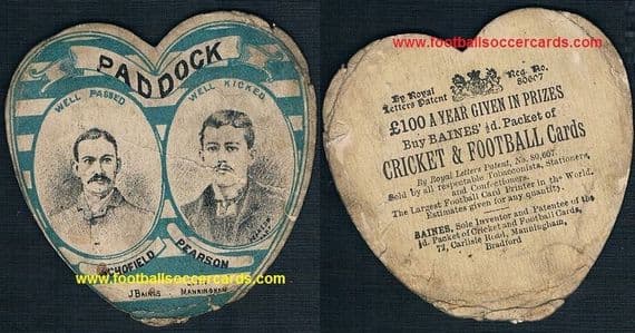 1880s Huddersfield Paddock rugby club SCHOFIELD and PEARSON card by Baines