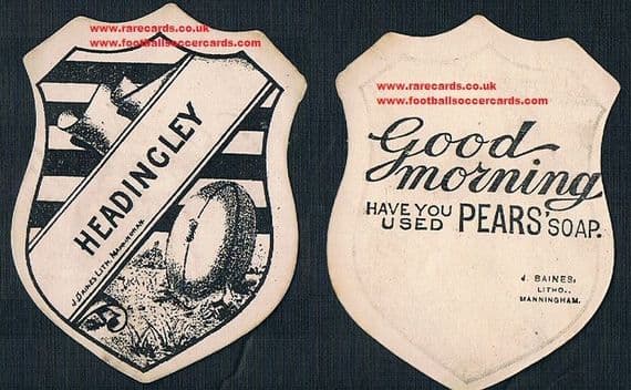 1880s Pears Soap Leeds Tykes Headingley FC trade card