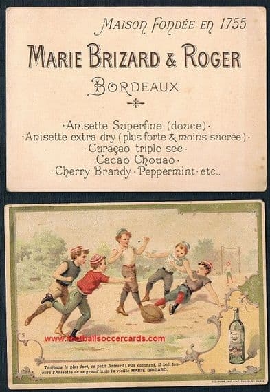 1880s rugby card by a Bordeaux liquers maker Marie Brizard & Roger