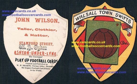 1880s Walsall Town Swifts W.N. Sharpe John Wilson Ashton card