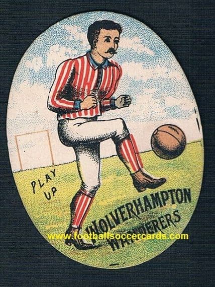 1880s Wolves W N Sharpe Wolverhampton Wanderers oval plain back Play Up football