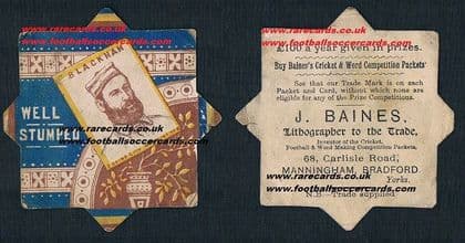 1883-84 Jack Blackham Baines cricket LEGEND Australia captain keeper HOF rookie card 1 known SOLD!