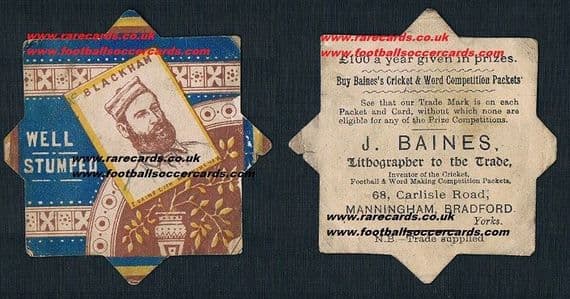 1883-84 Jack Blackham Baines cricket LEGEND Australia captain keeper HOF rookie card 1 known SOLD!