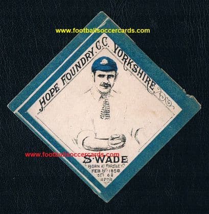 1883 -84 Saul Wade Baines Alf Cooke Hope Foundry Cricket Club, Leeds in Yorkshire - SOLD £2,000