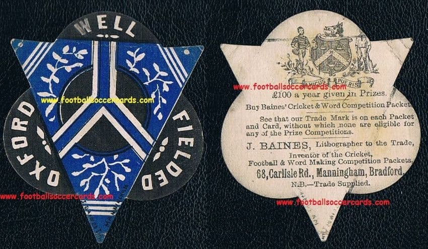 1883 Oxford University Cricket Club 1st-ever card, 1 of the earliest Baines sports cards!