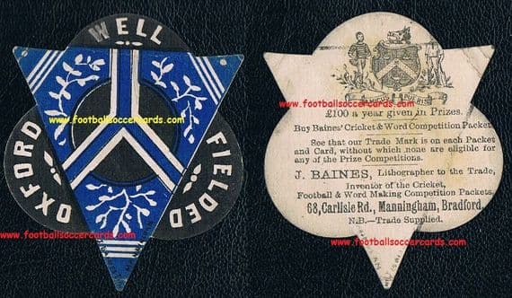 1883 Oxford University Cricket Club 1st-ever card, 1 of the earliest Baines sports cards!