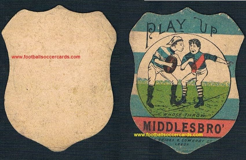 1885 Middlesbrough BRIGGS Baines competitor card Early Boro blue hoops ? May not NOT be rugby