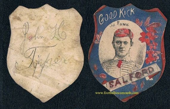 1886 Baines card Salford J Tone Tune rugby star, customized
