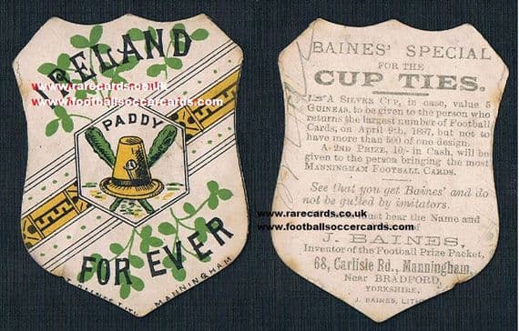 1886 Baines Ireland Eire card - dated on the back